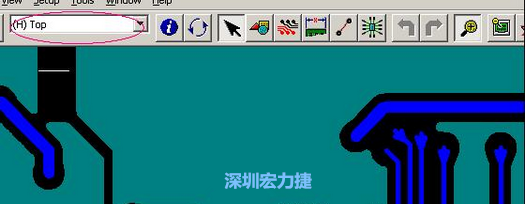 如果圖形像下圖一樣無法顯示鉆孔，只須圖（186）將紅色圈住的活動層改為當前顯示層即可。