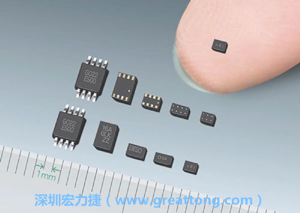 常規(guī)IC與WLP制作的封裝設(shè)計元件，尺寸有極大的差異，WLP僅需晶粒尺寸就有相同的電氣特性。
