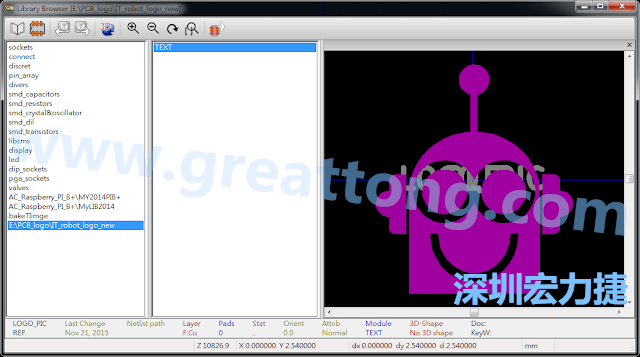 目前這個Library IT_robot_logo_new.mod 只有一個footprint。如何增加更多footprint 到這個library 中呢?